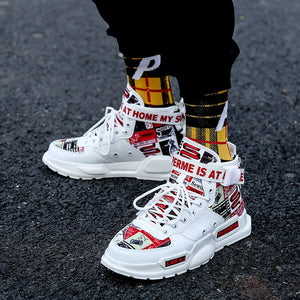2022 Platform Sneakers Men Summer Breathable Casual Shoes Luxury Brand High Quality Red Trendy Male Shoe Tenis Zapatillas Hombre