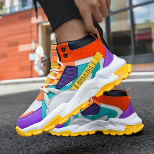 New Fashion Shoes For Men Casual High Top Chunky Sneakers Mens Trainers Tendencia 2022 Breathable Designer Zapatillas De Hombre