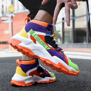 New Fashion Shoes For Men Casual High Top Chunky Sneakers Mens Trainers Tendencia 2022 Breathable Designer Zapatillas De Hombre