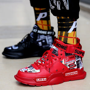 2022 Platform Sneakers Men Summer Breathable Casual Shoes Luxury Brand High Quality Red Trendy Male Shoe Tenis Zapatillas Hombre