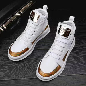 WEH Men Ankle Boots High-cut Sneakers 2022 fashion high top Shoes Leopard Platform Skate Sport Training Shoes Men Casual Shoes