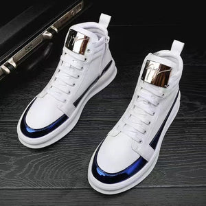 WEH Men Ankle Boots High-cut Sneakers 2022 fashion high top Shoes Leopard Platform Skate Sport Training Shoes Men Casual Shoes